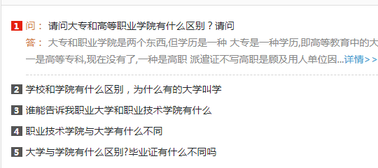 成都職業(yè)學(xué)校,區(qū)別