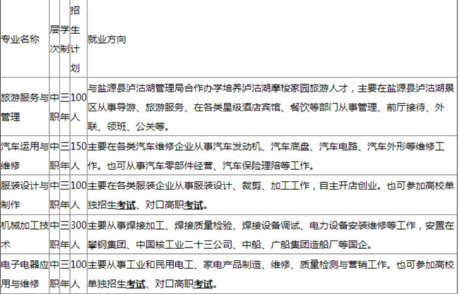 2025年鹽源縣職業(yè)技術(shù)中學(xué)校招生簡章 2025年鹽源縣職業(yè)技術(shù)中學(xué)校招生簡章