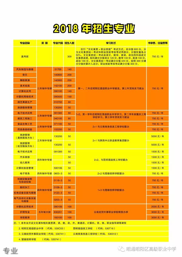昭陽區(qū)高級職業(yè)中學專業(yè)