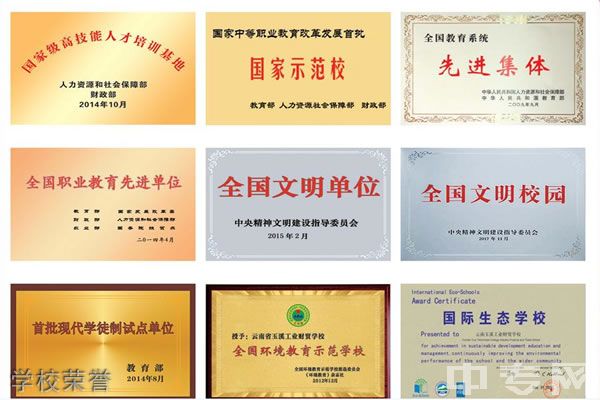 云南省玉溪工業(yè)財(cái)貿(mào)學(xué)校學(xué)校榮譽(yù)