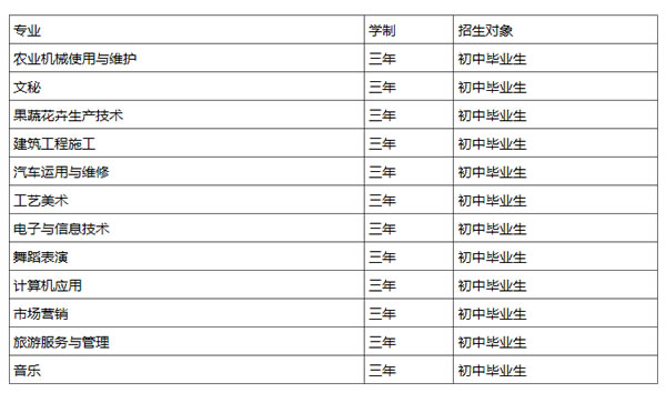 魯?shù)榭h職業(yè)技術(shù)高級中學(xué)專業(yè)分類